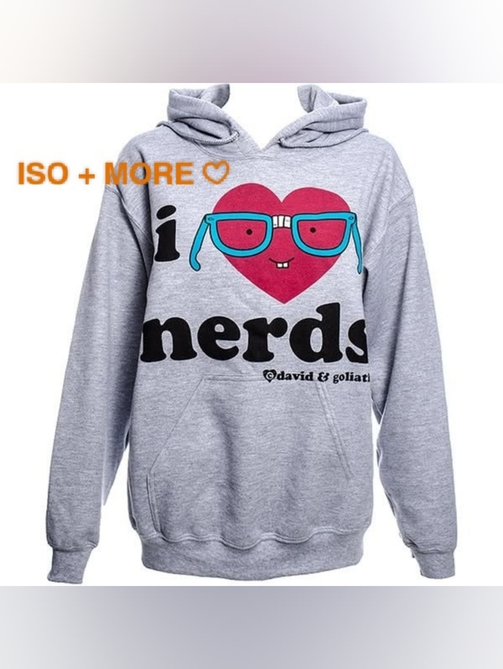 David & Goliath Gray 'I ♥ Nerds' Graphic Hoodie